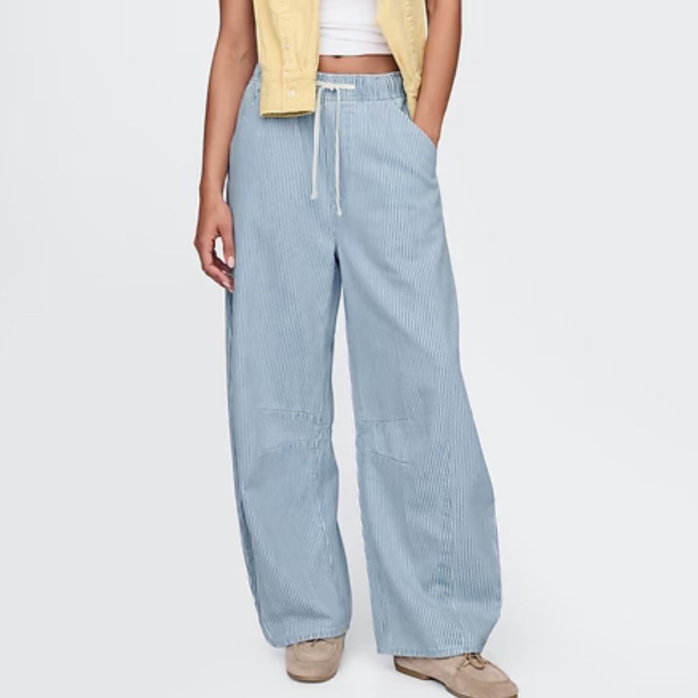 GAP Ultrasoft Denim Stripe Easy Horseshoe Jeans